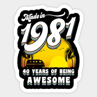 Made in 1981 All Original Parts 40 Birthday Gift Sticker